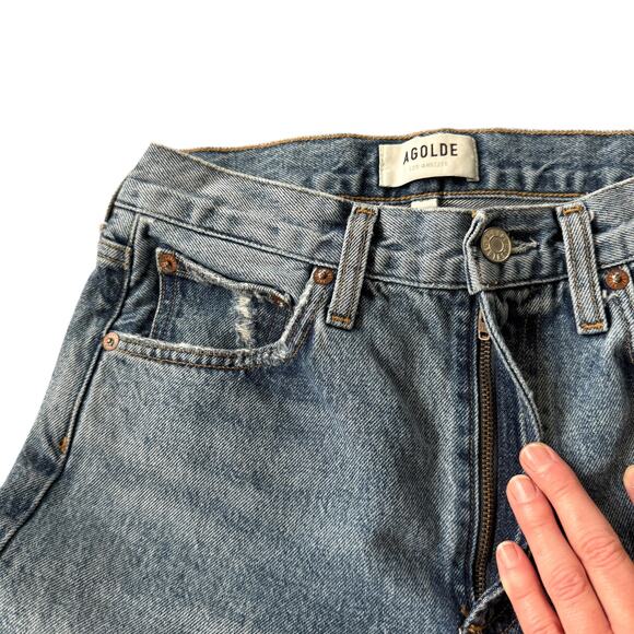 AGOLDE Mia Mid Rise Straight Jean Rule Wash Distressed - Picture 7 of 11